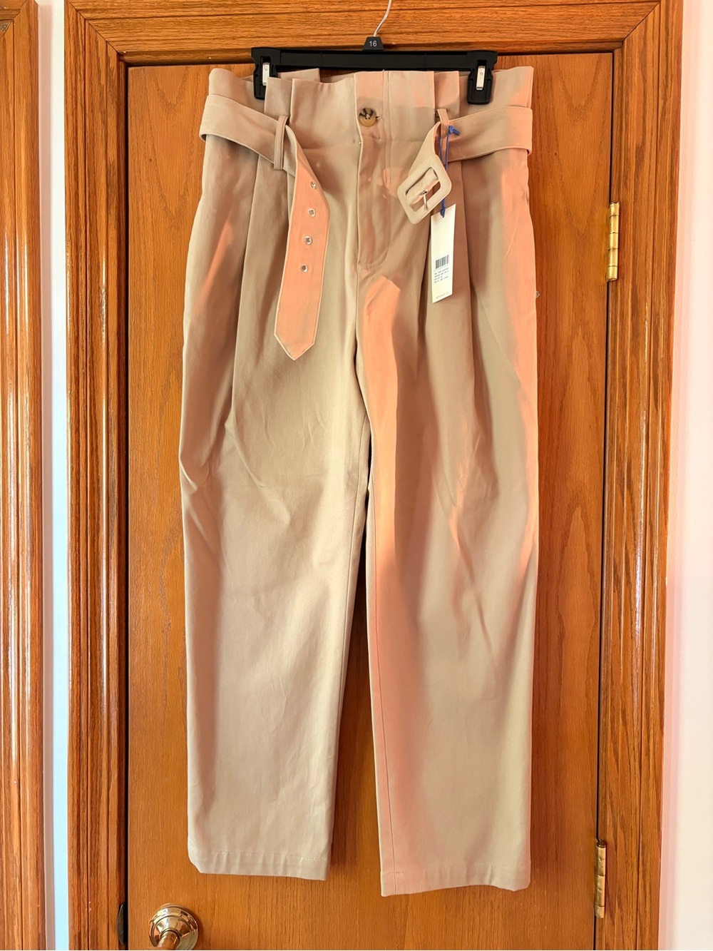 Scotch & Soda Beige Paperbag-Waist Chinos with Belt